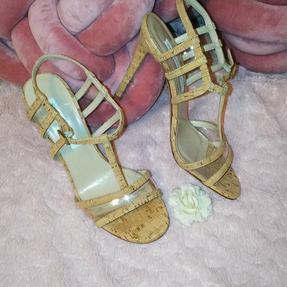 DVF💕Cork Strappy Heels ❣️